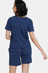 Zivame Color Me Happy Knit Cotton Shorts Set - Medieval Blue — thumbnail 3